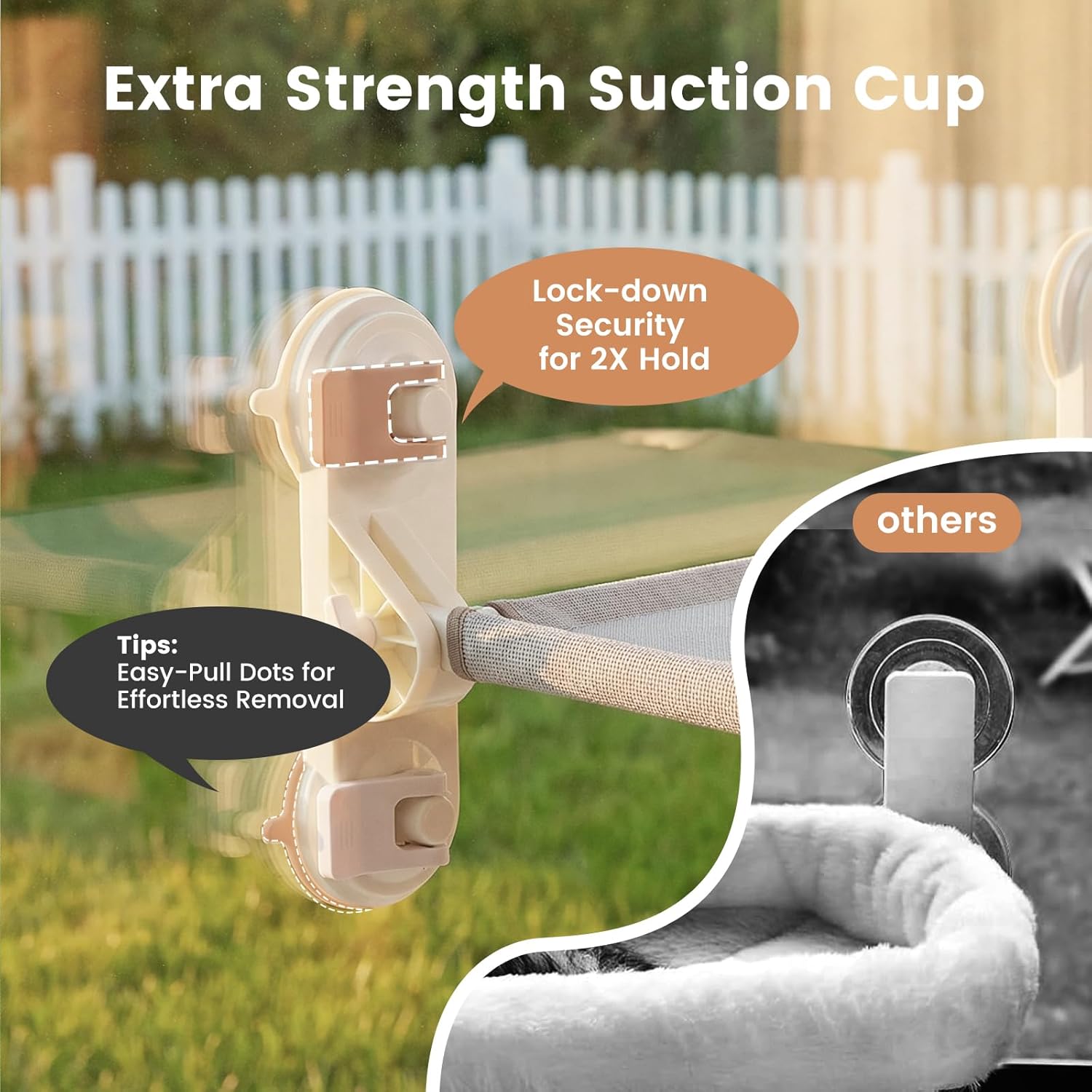 Thumbnail 6 de Gardner Pet amaca pieghevole da finestra fino a 25 kg, 71 x 43 cm con cuscino lavabile e 4 ventose