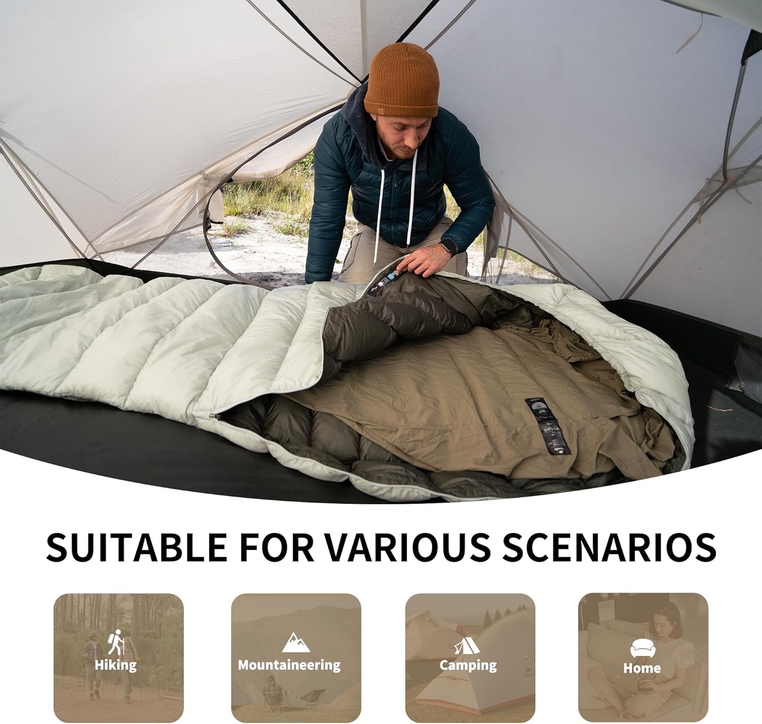 Thumbnail 5 de Naturehike Ultralight Sleeping Bag Liner (Hut Liner) – 128g travel sheet, compact pack size