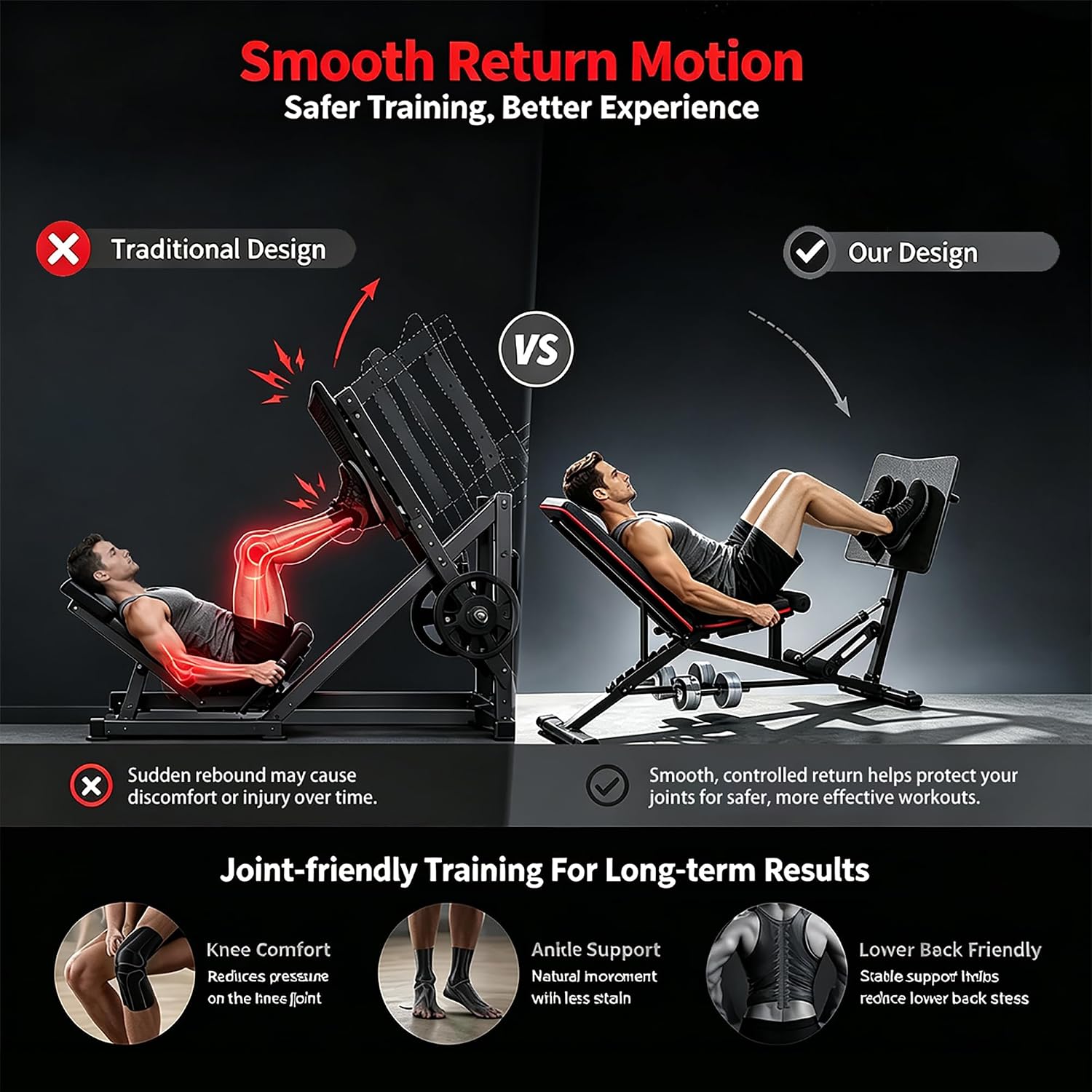 Detalle de PASYOU PM35 Leg Press Machine and Adjustable Bench with 12-Level Hydraulic Resistance
