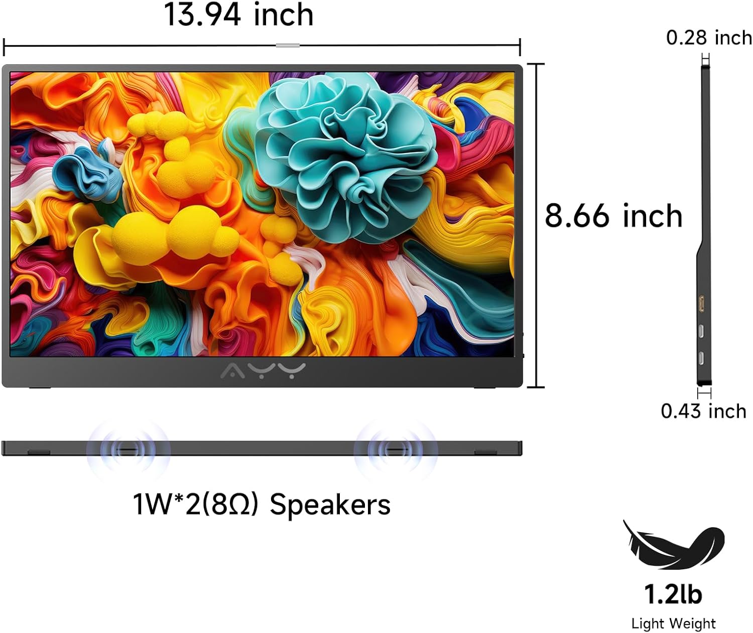 Thumbnail 6 de QAF 15.6-Inch Portable Monitor: FHD IPS, USB-C Plug-and-Play Second Screen