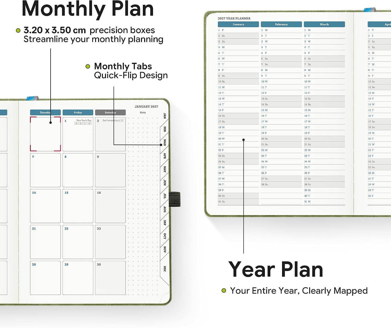 Detalle 2 de IN-LUXPRO Academic Diary 2026-2027: Week to View A5 Medium (Jul28–Dec27) with Timeslots