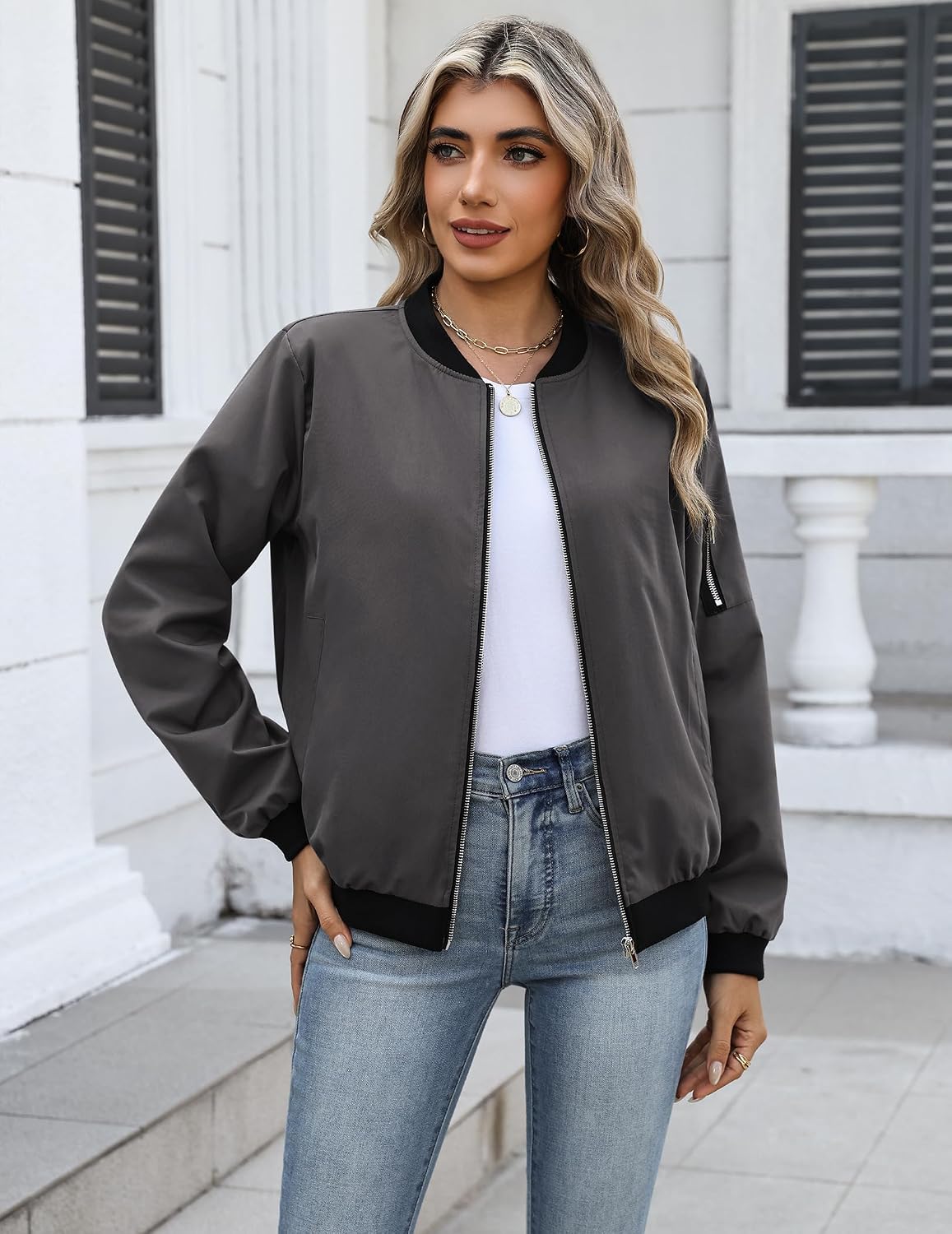 Detalle 2 de HOTOUCH Women's Bomber Jacket in Polyester