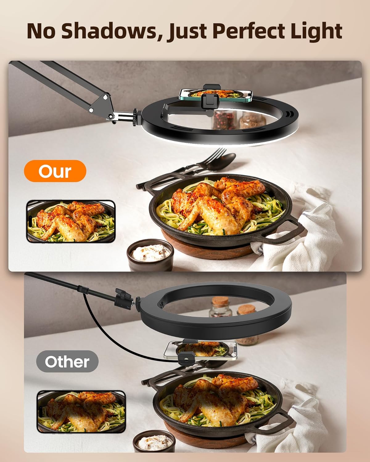 Thumbnail 6 de Overhead Phone Mount 10" LED Ring Light