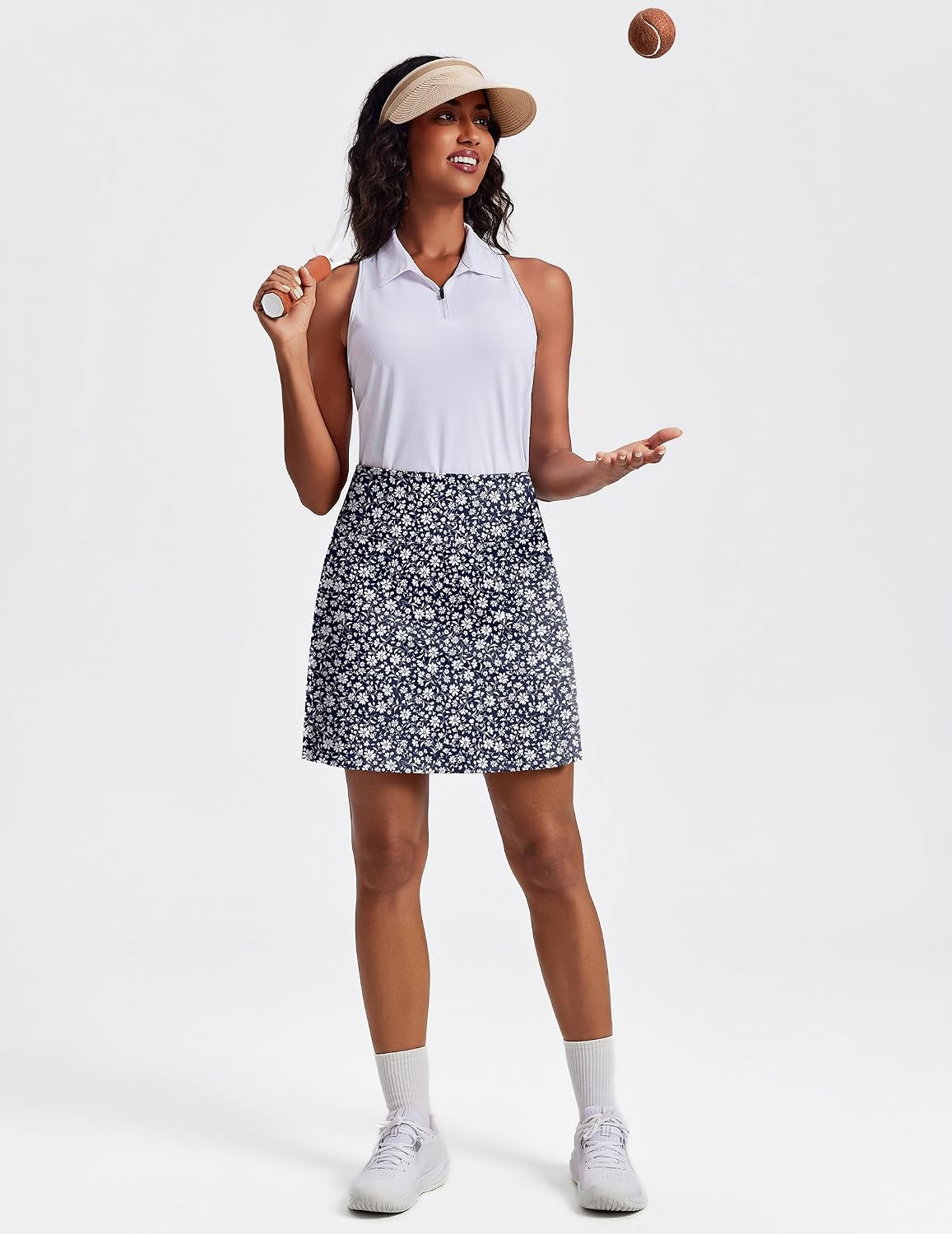 Thumbnail 4 de PINSPARK 19" Knee Length Skorts for Women with UPF 50+ — High-Waisted Golf Skirt with 4 Pockets