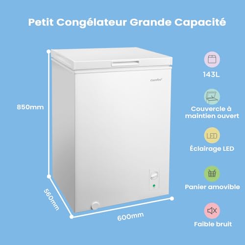 Detalle de COMFEE' RCC146WH2EU(E) Congélateur coffre autonome 143 L, blanc
