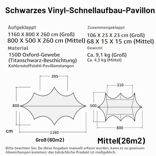 Thumbnail 1 de Windhike Blackdog Camping Zeltplane 26/60 m² Schattenfläche – robustes Tarp mit UV-Schutz