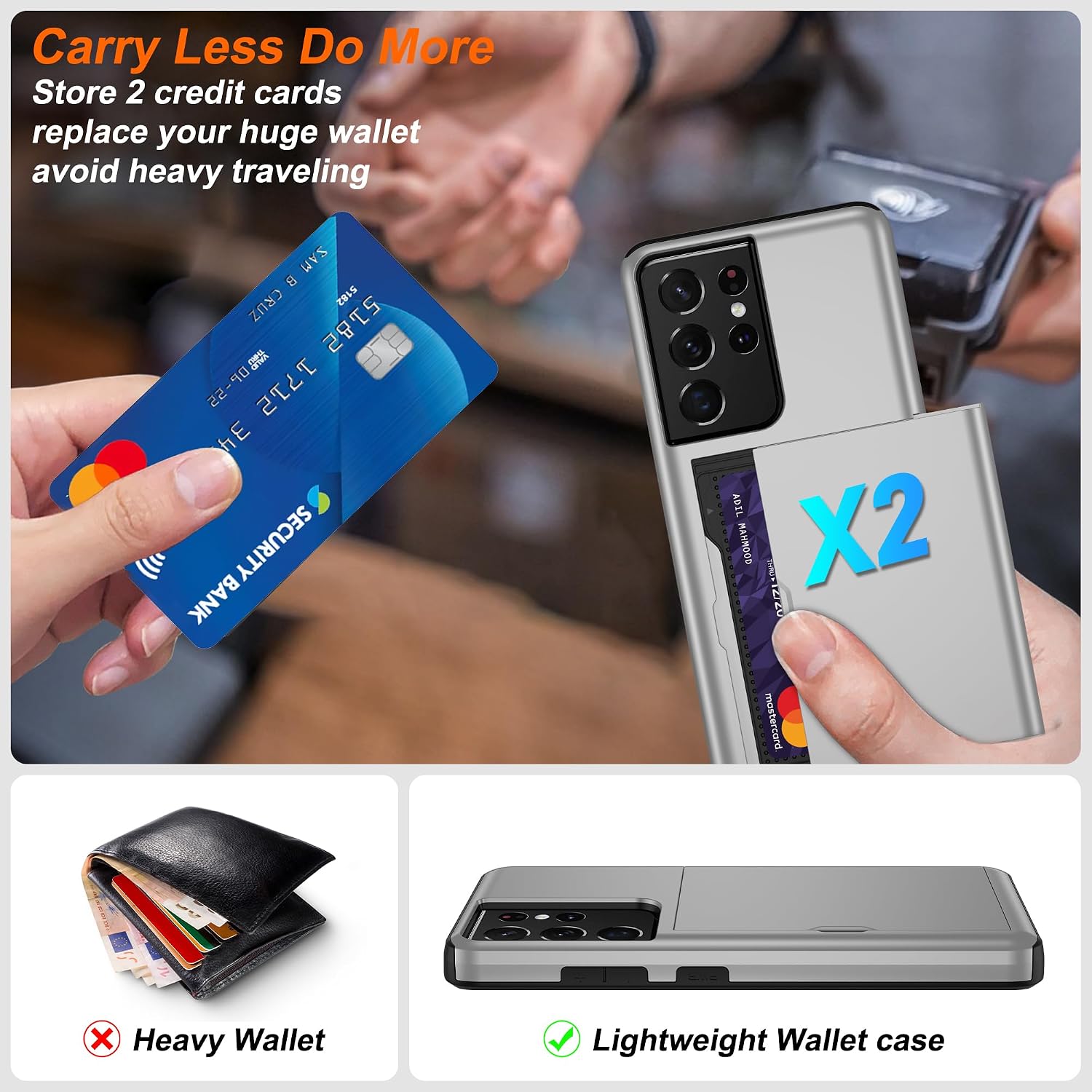 Thumbnail 1 de Pilaru Galaxy S21 Ultra Case with Hidden Card Slot