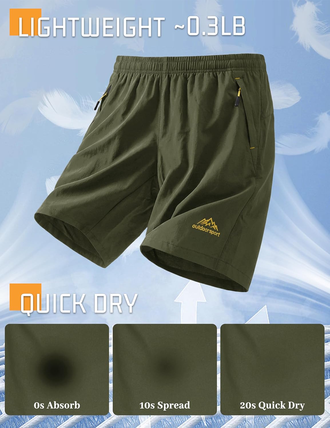 Thumbnail 2 de TACVASEN Men's Quick-Drying Training Shorts: Breathable, Lightweight with Zip Pockets