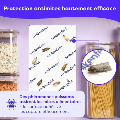Detalle de Wolkenfeld Piège à Mites Alimentaires x12 – Système de Surveillance à Phéromone (Made in Germany) sans Spray ni Biocides