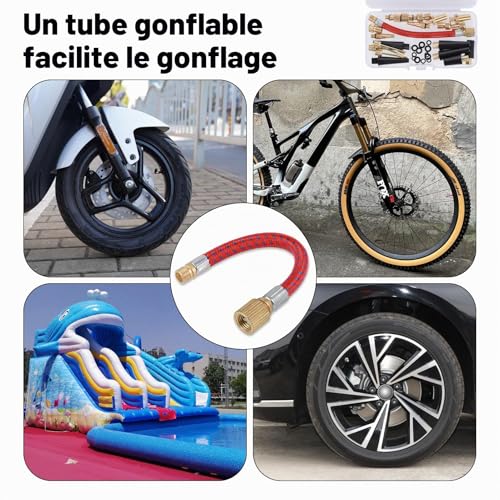 Thumbnail 3 de Hejo 33 Pièces Embout Pompe à Vélo — Kit polyvalent pour valves AV/SV/DV et ballons