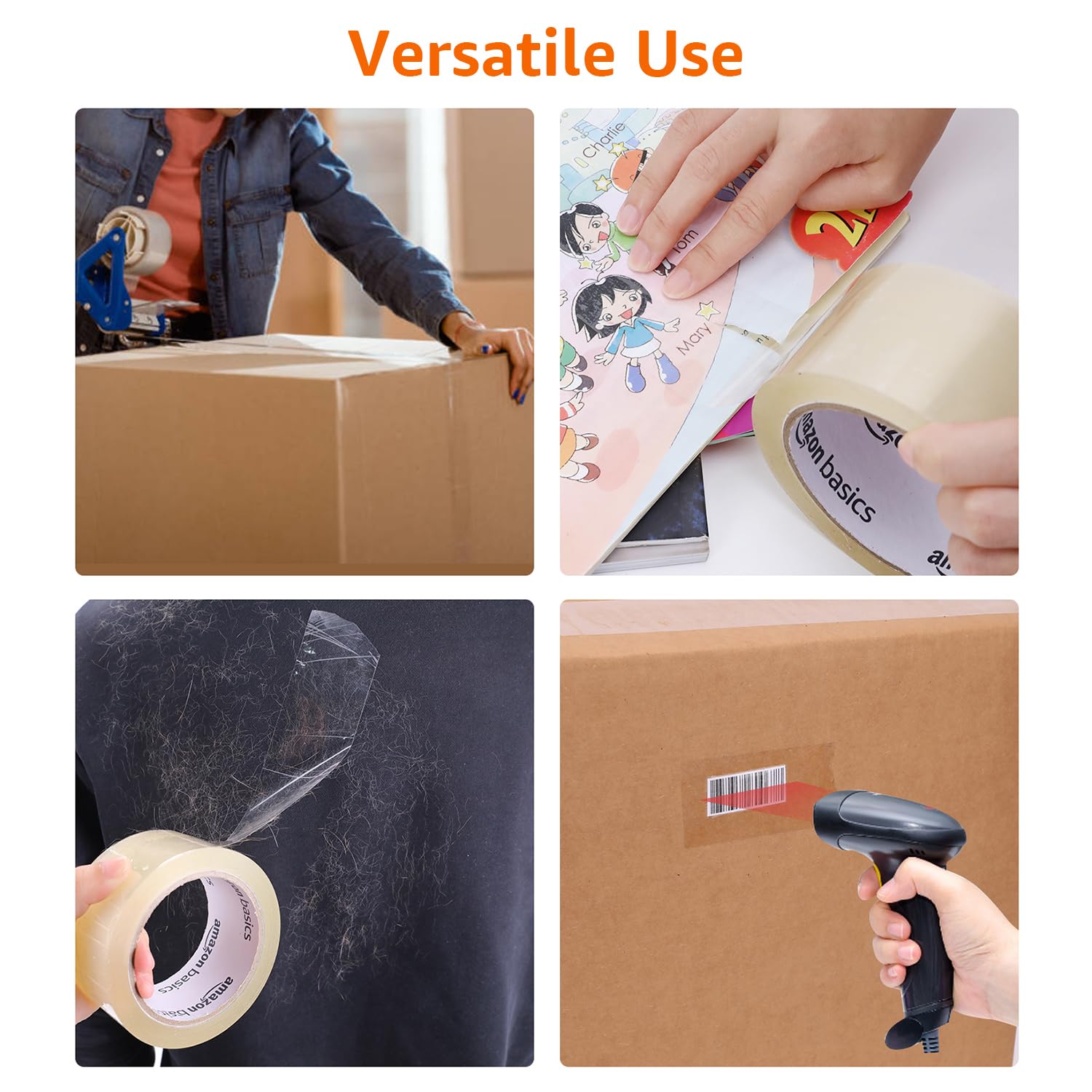 Thumbnail 3 de Amazon Basics Paketband 12 Rollen 48 mm x 66 m, transparent – stark klebend und zuverlässig