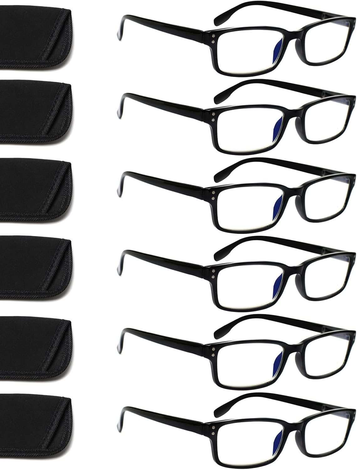 Detalle de Kerecsen CG097-6B Reading Glasses, 6-Pack with Blue Light Blocking Lenses