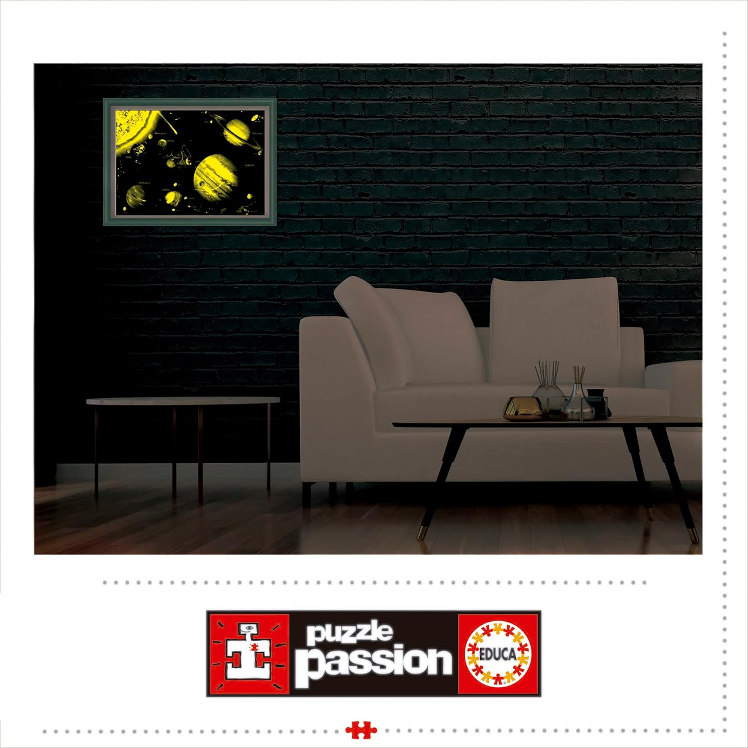 Thumbnail 5 de Puzzle Educa 1000 pièces pour adultes “Système solaire néon” (14461) qui brille dans le noir