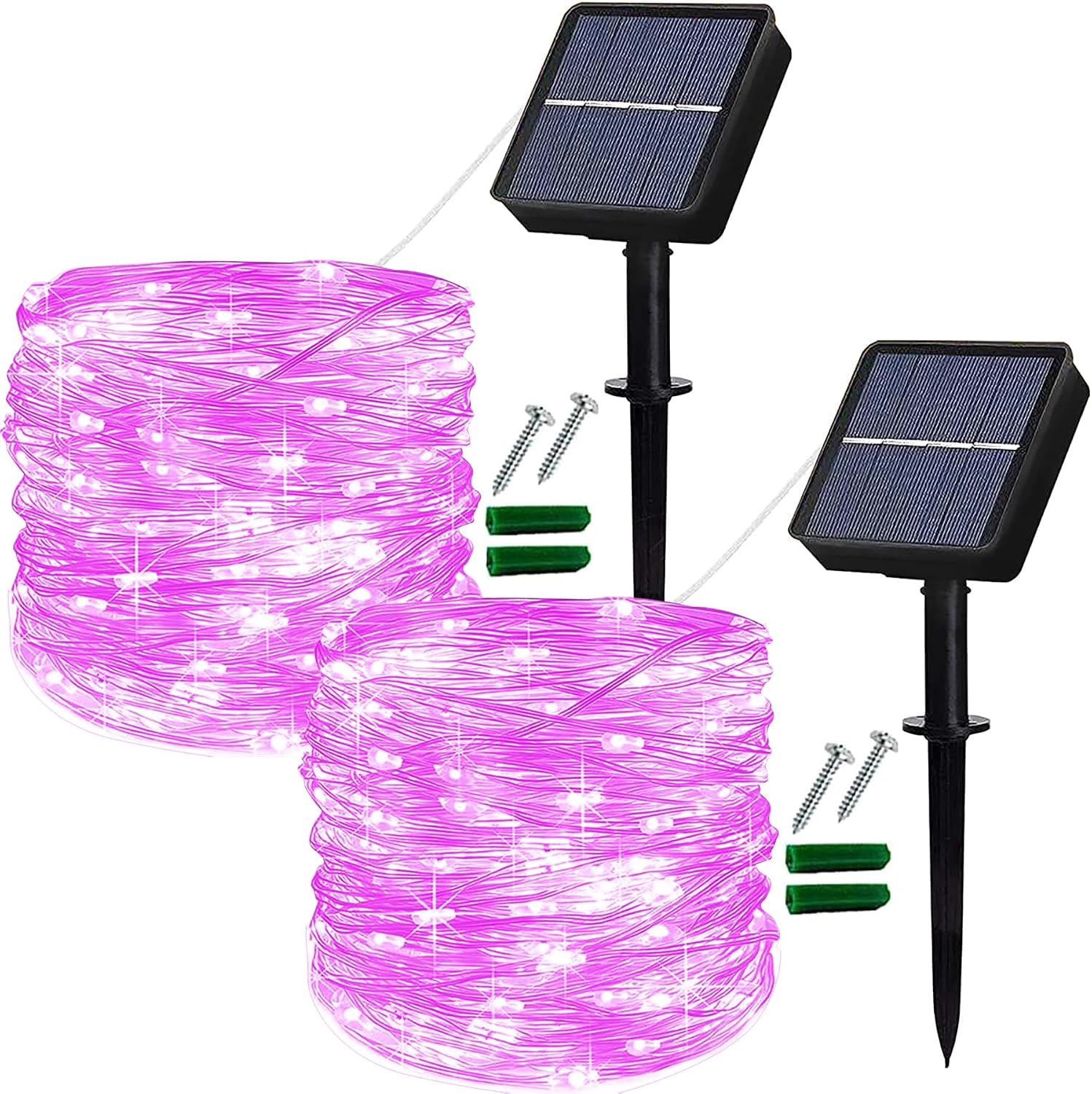 Imagen de Lezonic Solar String Lights Outdoor – 12m/40ft, 120LED, IP65 Waterproof, 2 Pack en OfertitasTOP