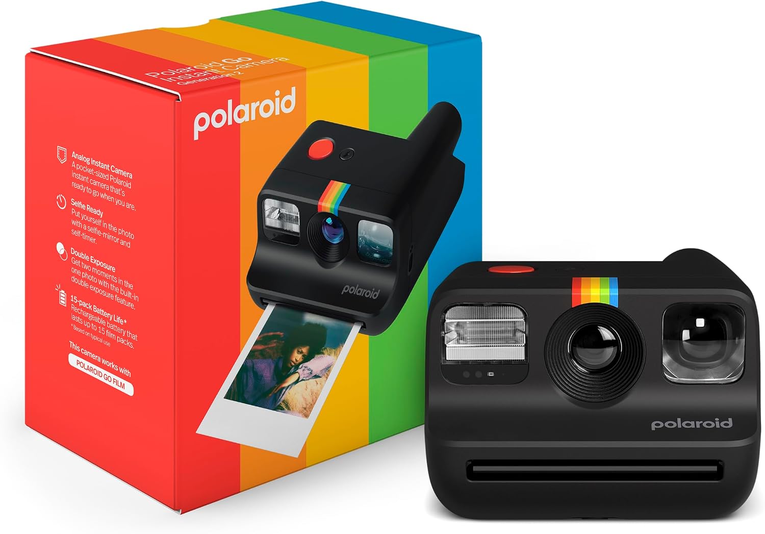 Thumbnail 5 de Polaroid Go Generation 2: Mini Instant Camera + Film Bundle (16 Photos Included) — White