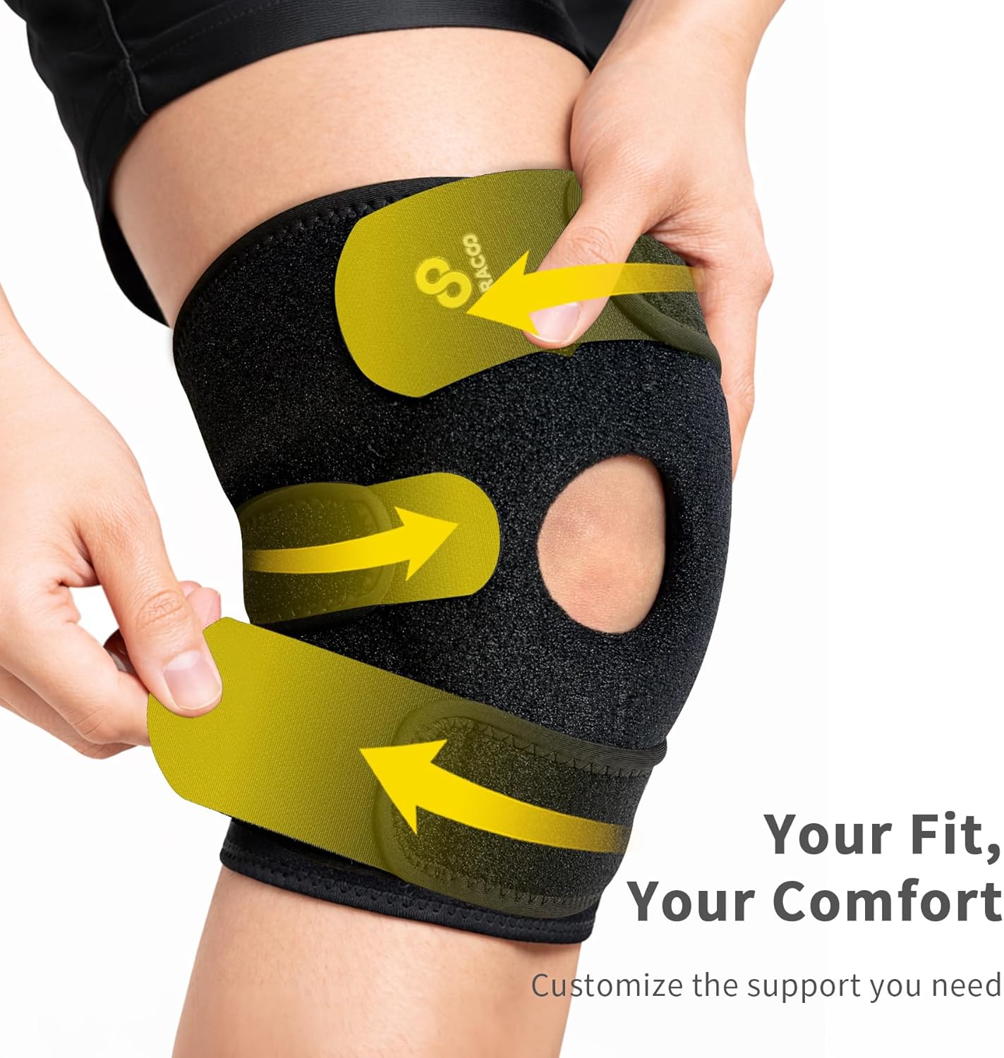 Detalle de BRACOO KS10 open patella knee brace support