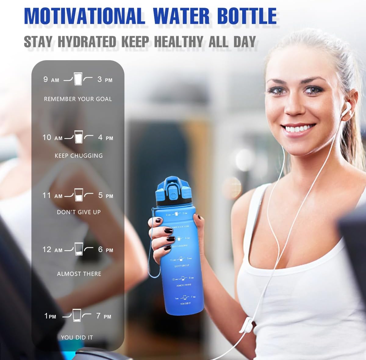 Thumbnail 6 de Expansea Trinkflasche – BPA-frei Tritan, Zeitmarkierung, auslaufsicher (1L/500ml/700ml/1500ml)