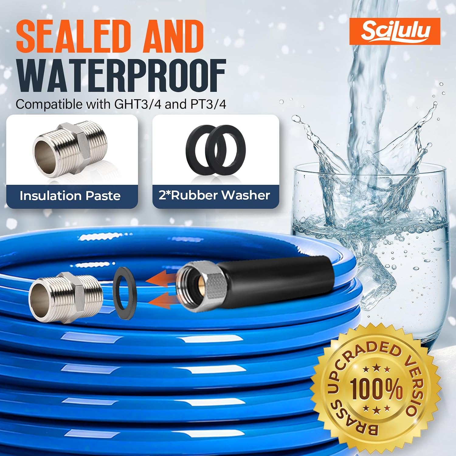 Detalle 2 de Scilulu 75FT Heated Water Hose for RV