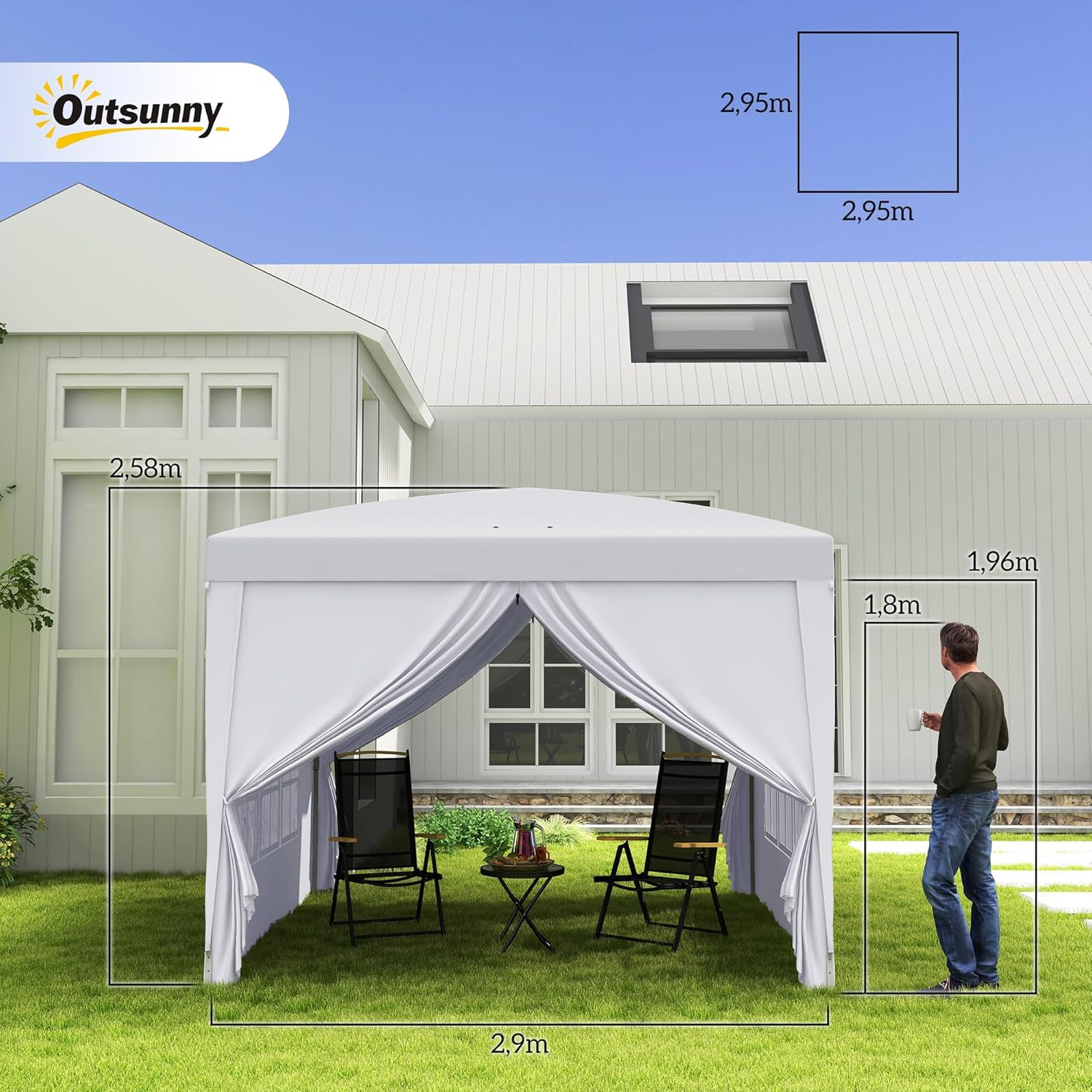 Thumbnail 6 de Outsunny Carpa 3x3 m carpa plegable