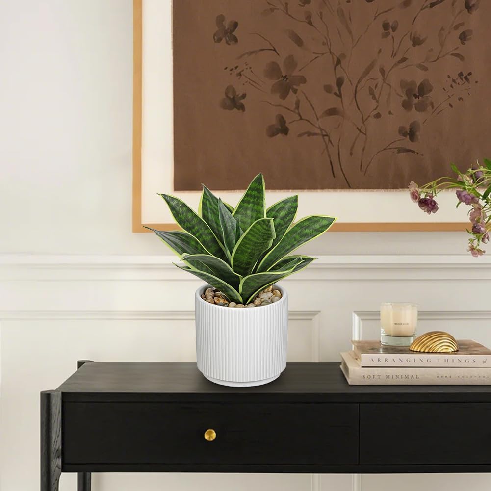 Thumbnail 4 de Oairse 21cm Artificial Agave Plant in Ceramic Pot – Realistic Faux Greenery for Home and Office