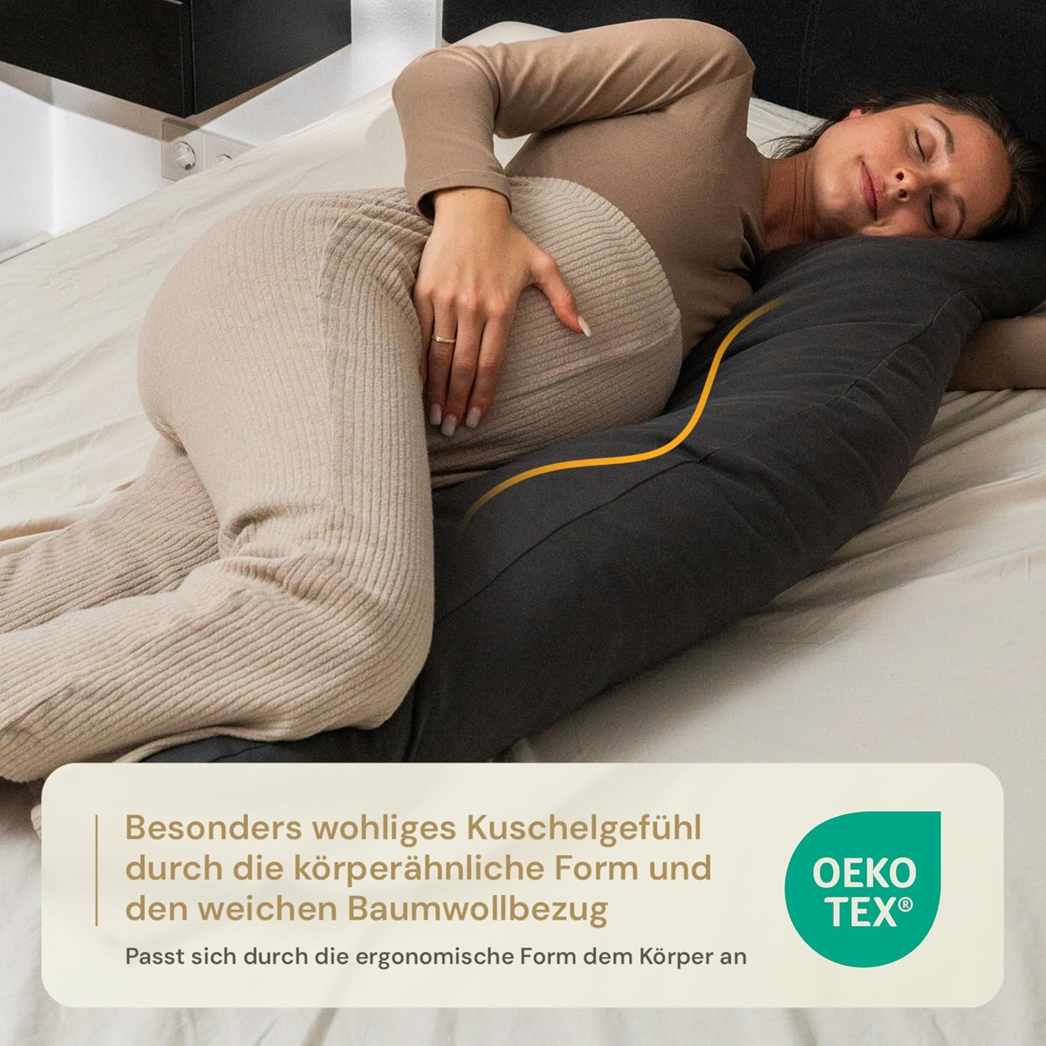 Detalle de Opanoli ergonomisches Seitenschläferkissen – Entlastung für Schulter, Rücken und Hüfte