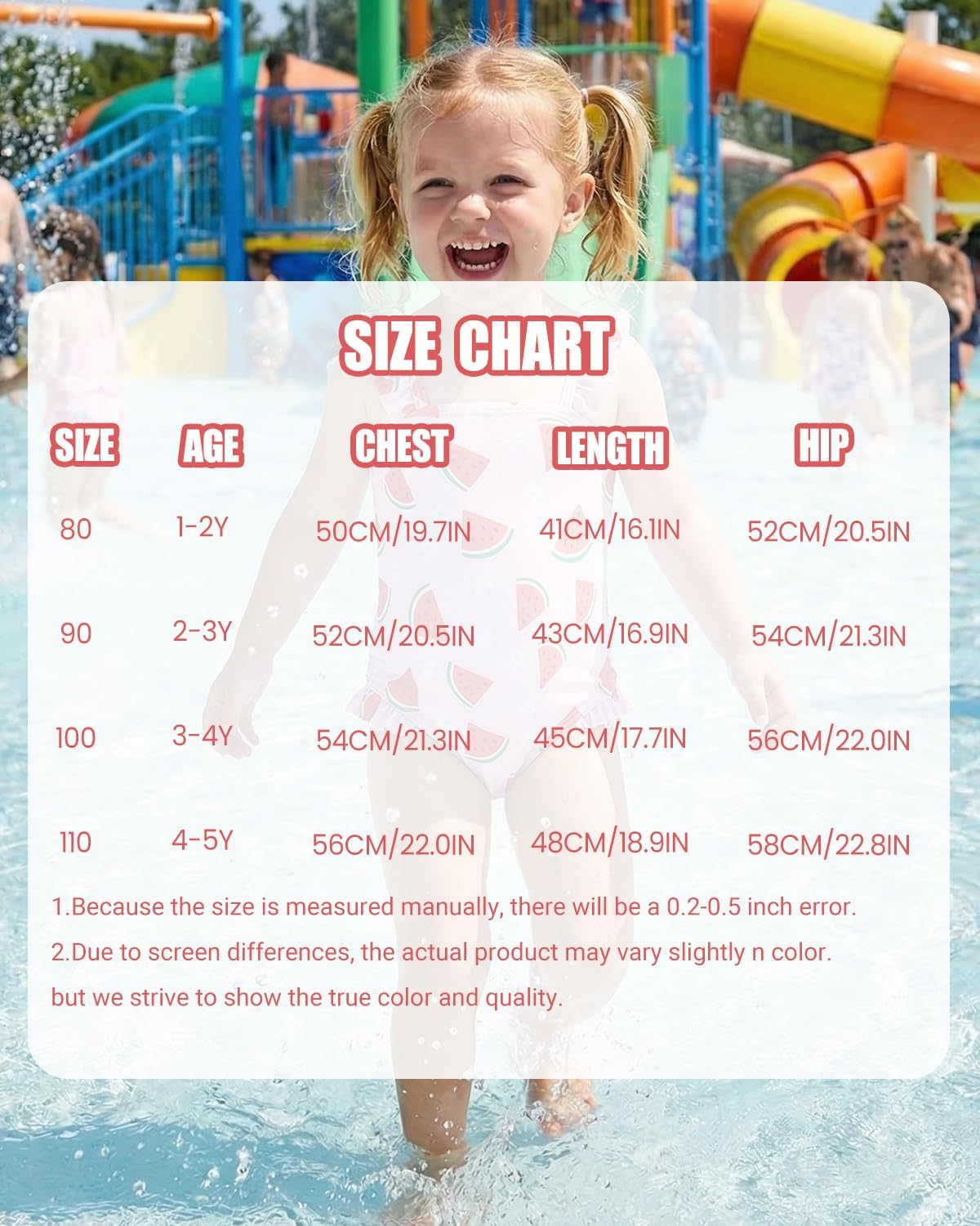 Detalle de FishingDino Toddler Girls Swimming Costume 1-6T – Adorable, adjustable, quick-dry one-piece