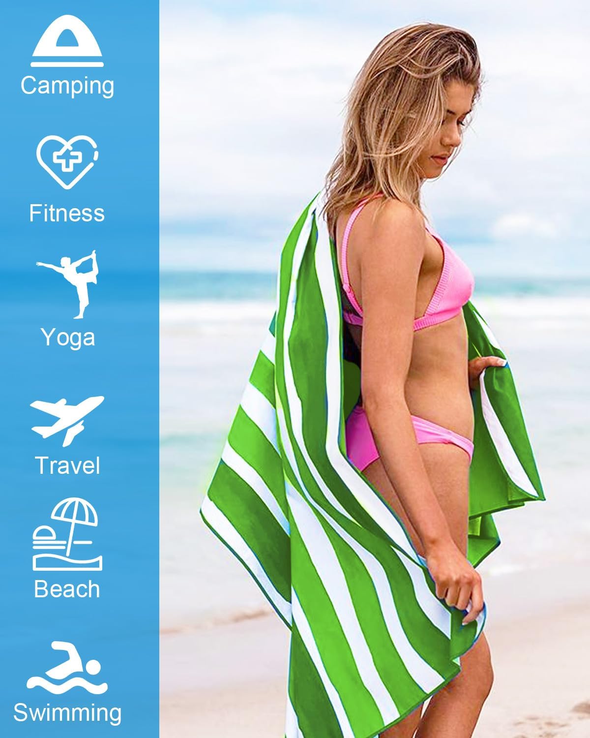 Thumbnail 3 de Microfiber Beach Towel 63x35 Inch Oversized