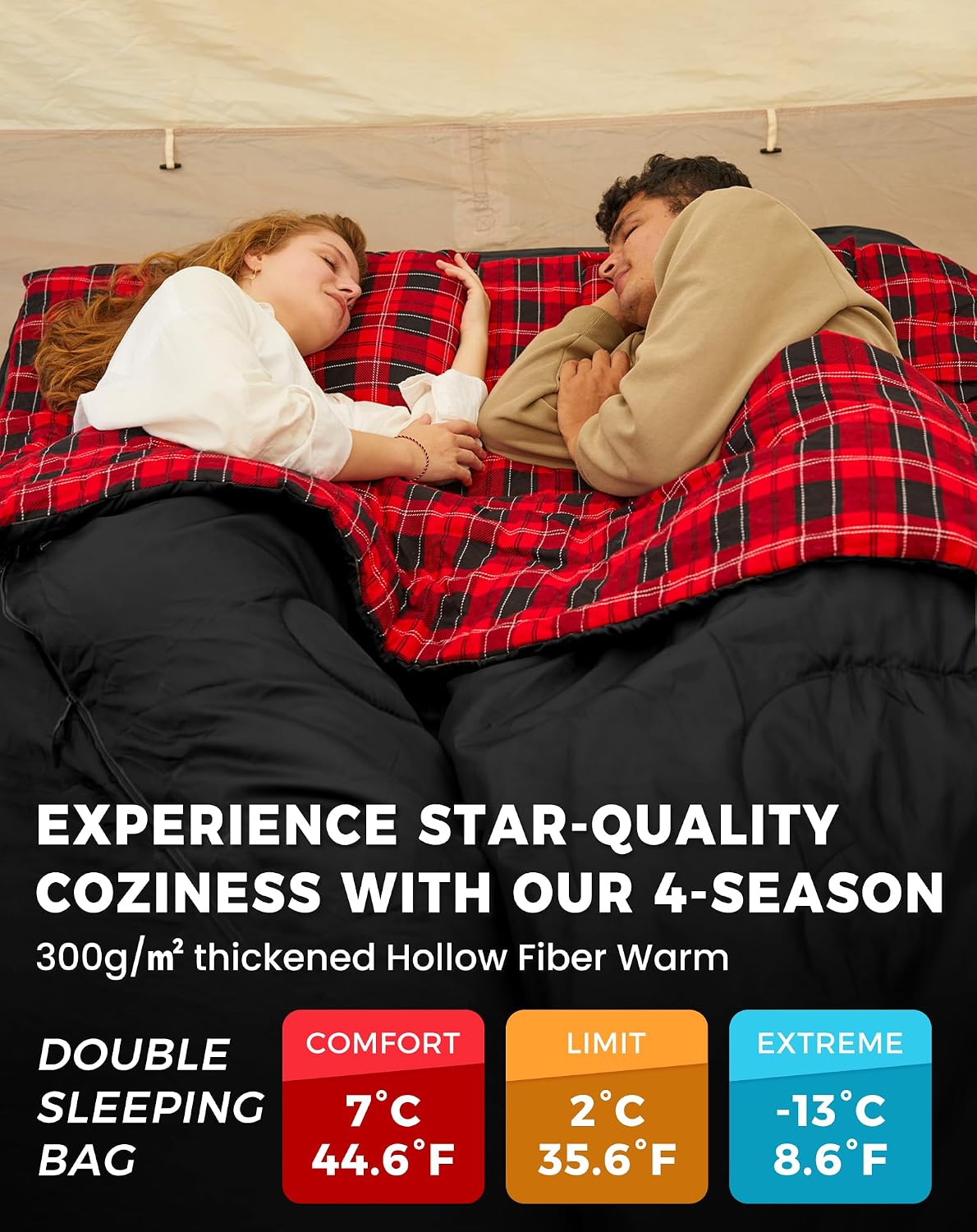 Thumbnail 4 de KingCamp Double sleeping bag 86.6 x 59 in