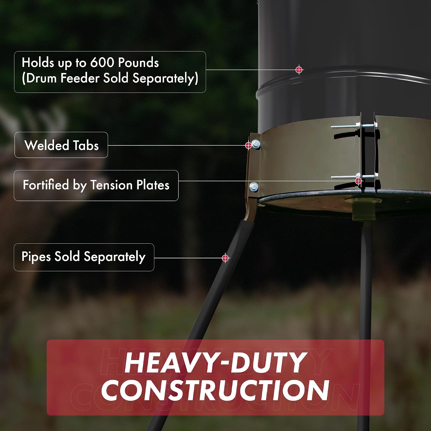 Detalle 2 de Boss Buck deer feeder tripod, 20-inch legs