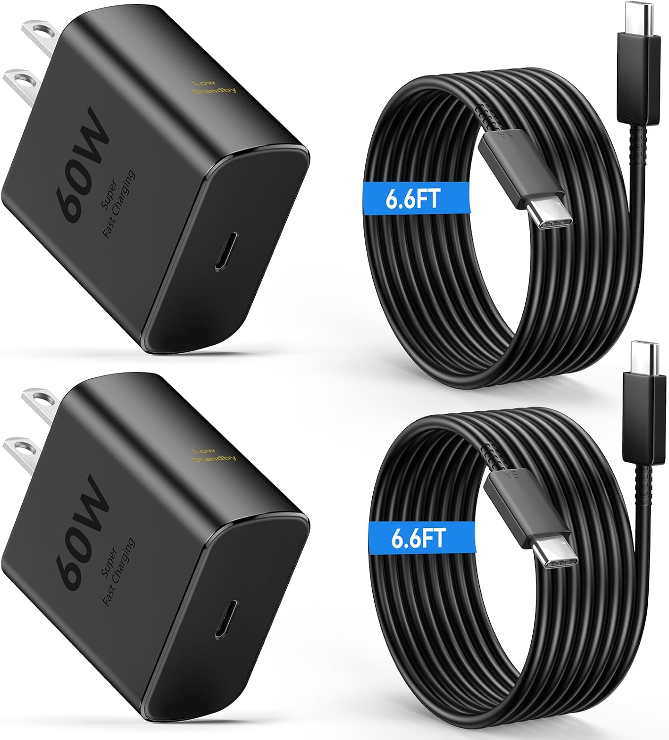 Thumbnail 6 de 60W USB C Super Fast Charger with 10ft USB-C Cables — Dual-Pack for Samsung Galaxy, iPhone, and More