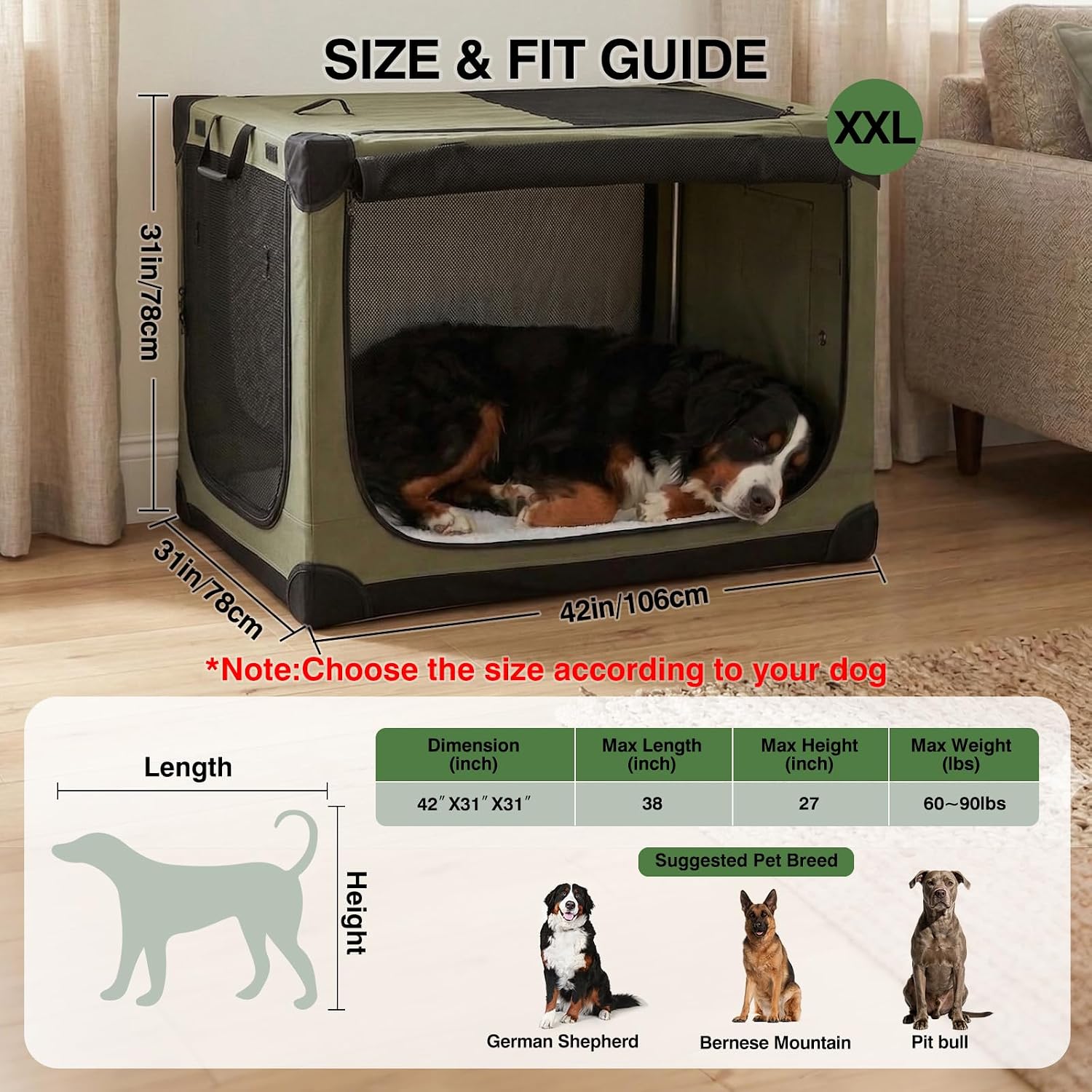 Detalle de derimkcoa 106 Foldable dog crate 106x78x78