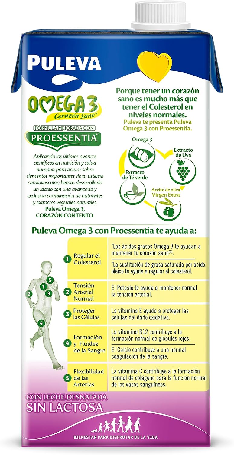 Thumbnail 3 de Puleva Omega 3 Proessentia Sin Lactosa (brik 1 L, caja 6 L) para una dieta con omega 3