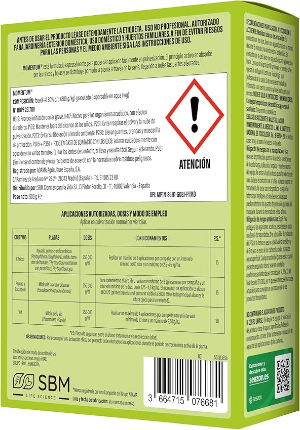 Detalle de Protect Garden Fungicida sistémico WG para cítricos, vid y hortícolas 🌱