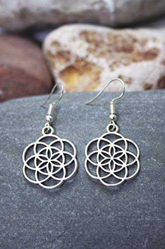 Detalle de SIMBOLIKS Pendientes Semilla de la Vida: Geometría Sagrada para Yoga y Meditación