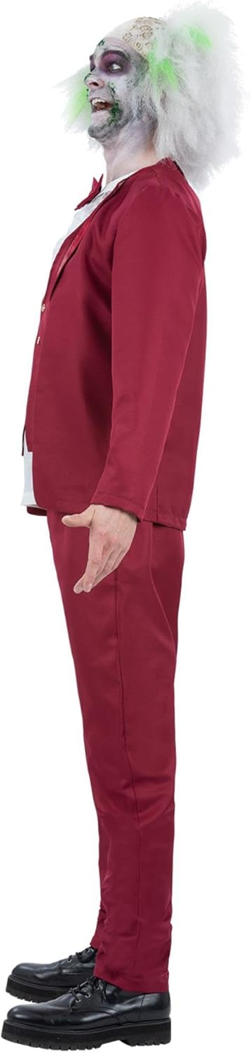 Thumbnail 1 de Smiffys Beetlejuice Groom Erwachsenen-Kostüm mit roter Jacke, Hemd-Imitat, Weste, Fliege & Hose