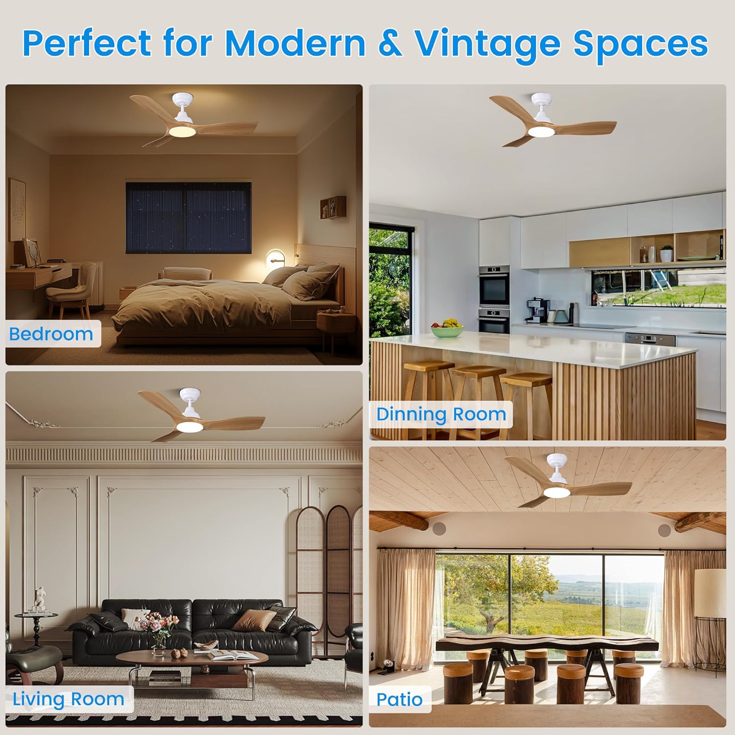 Thumbnail 3 de CJOY 42-Inch Ceiling Fan with Lights and Remote