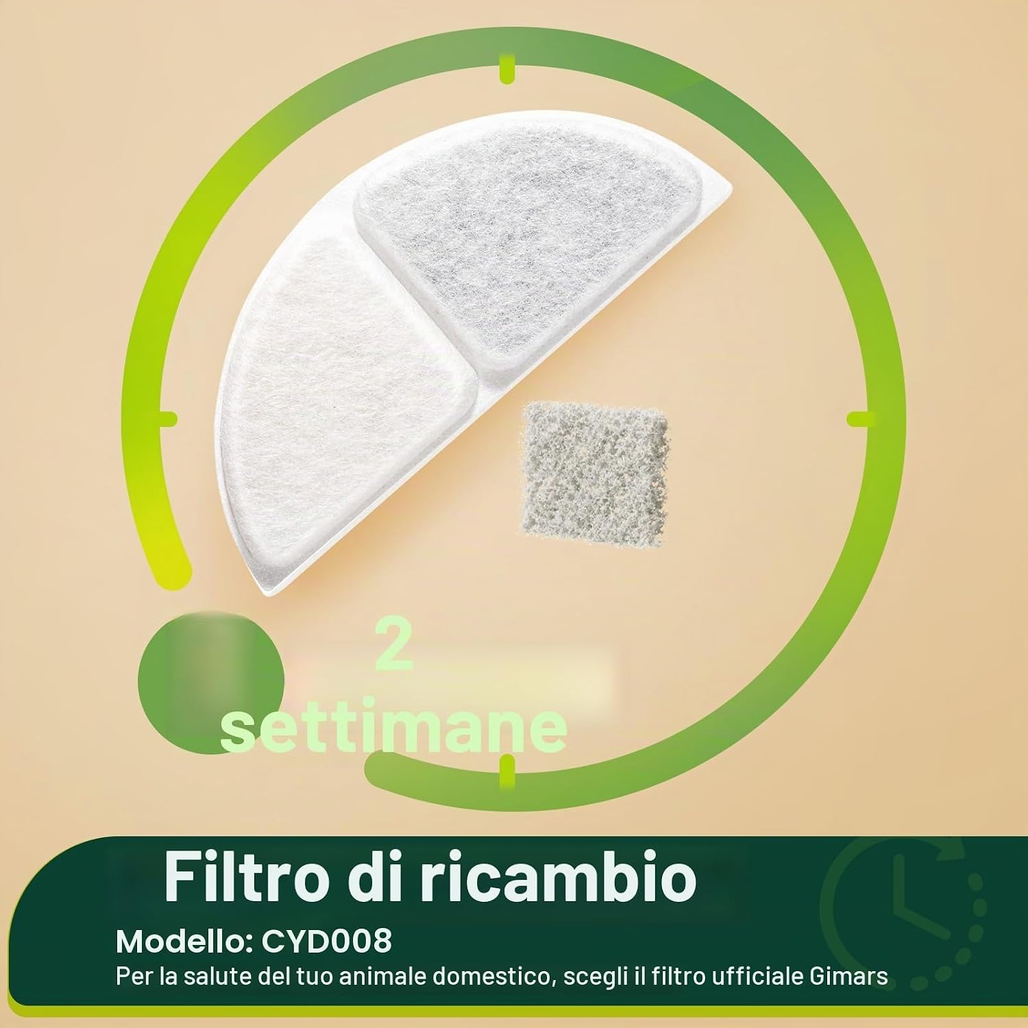 Detalle 2 de Gimars Pet Water Fountain Filter Cotton – Set 4 pezzi per fontane CYD008