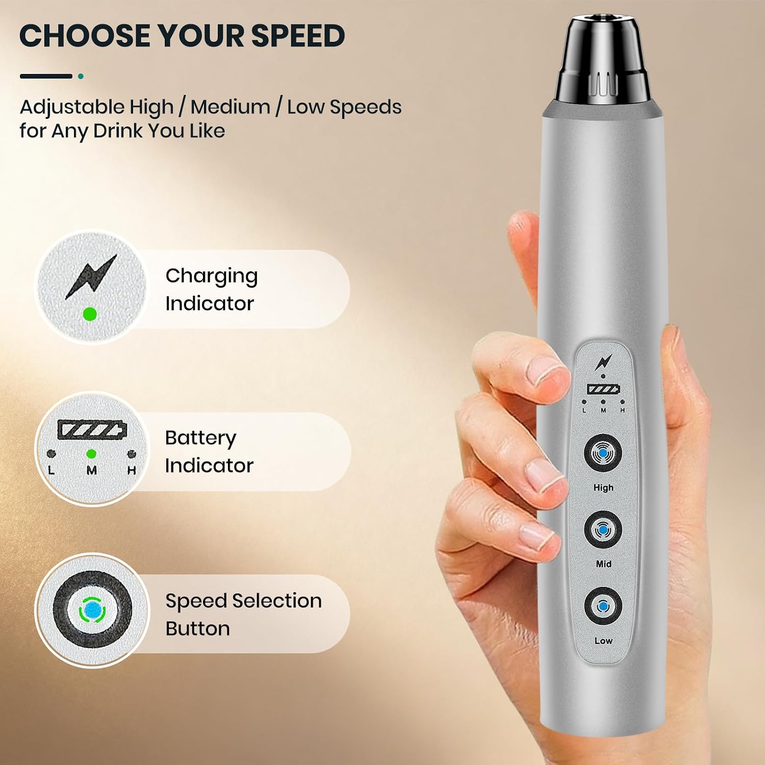 Thumbnail 4 de Colarlemo Handheld Milk Frother, Stainless Steel