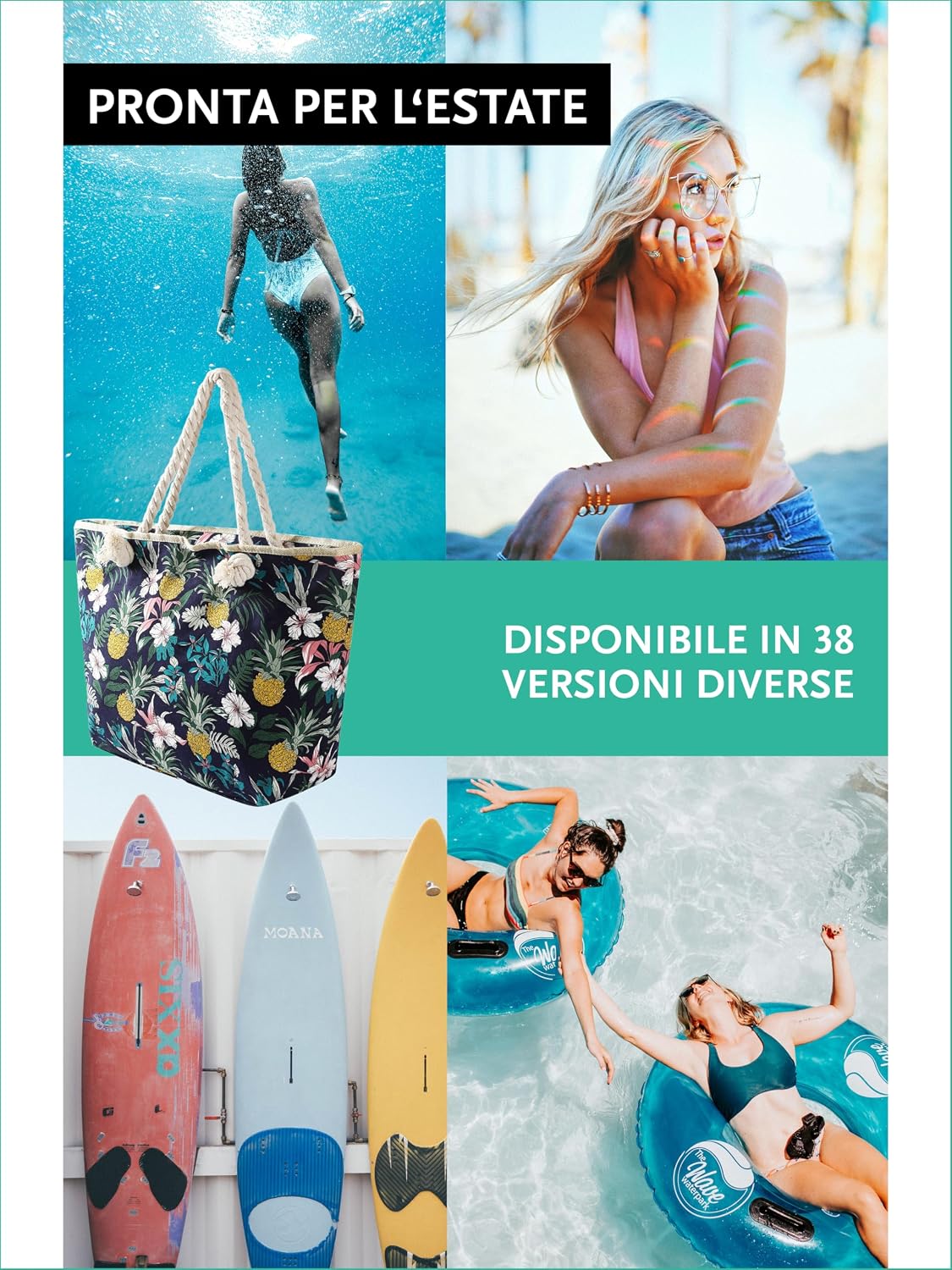 Detalle 1 de DonDon Grande borsa da spiaggia 58x38