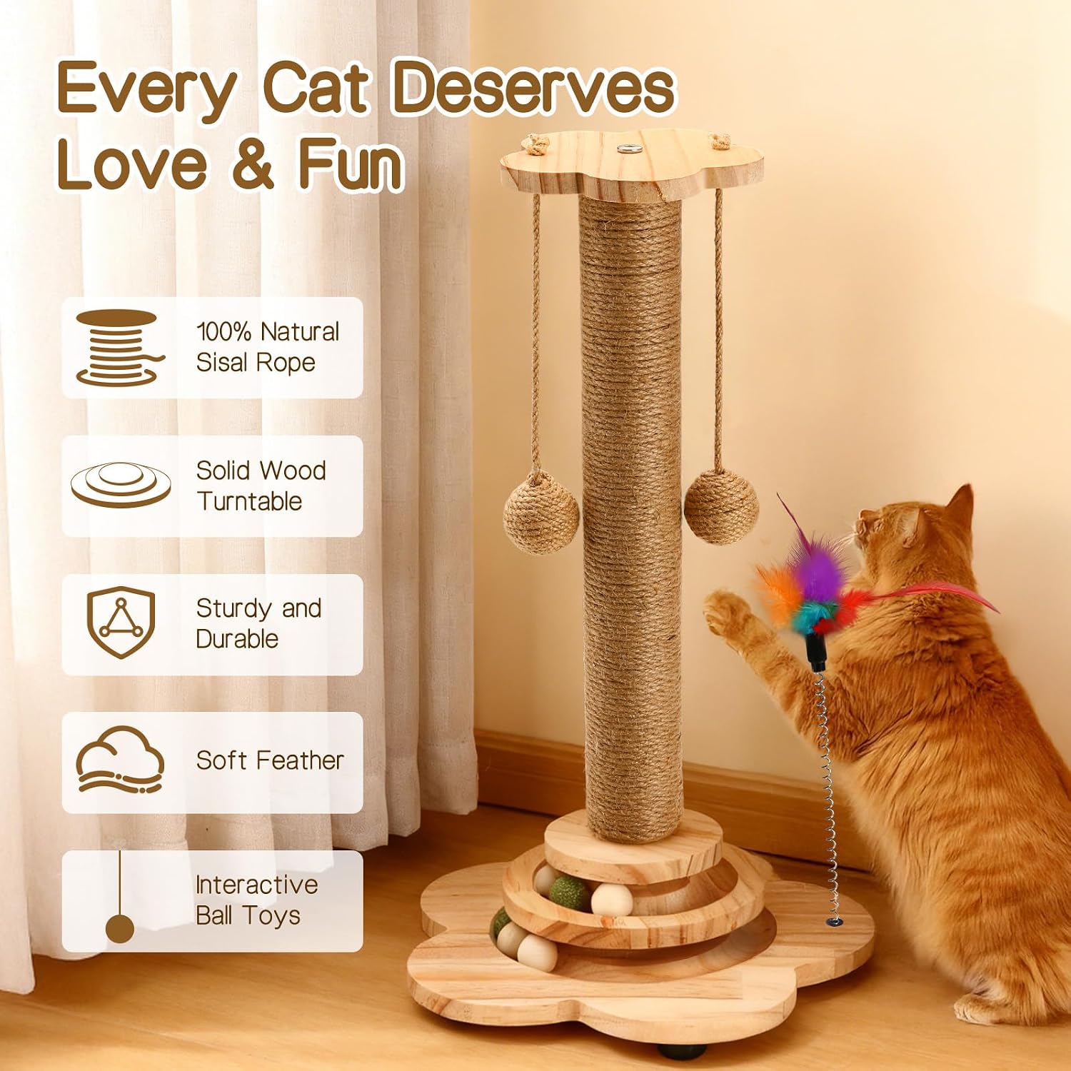 Thumbnail 6 de Treeboy Cat Scratching Post 50cm