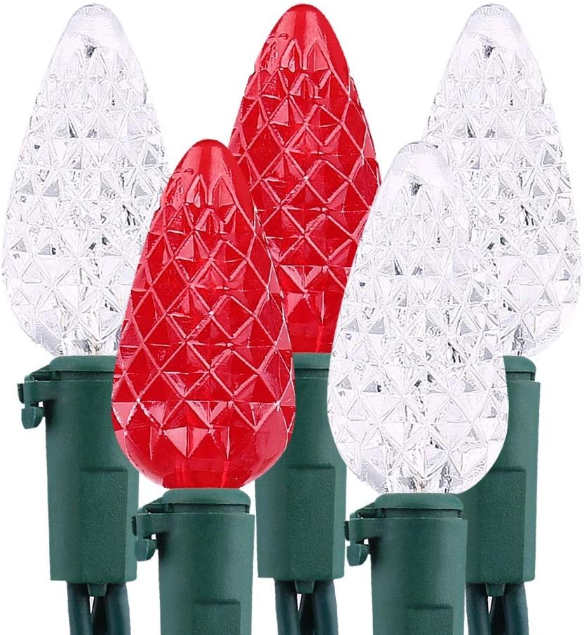 Detalle de Brizled TSD-100M-2/S-FT3 C5 Christmas String Lights, 100 LEDs, Red & White