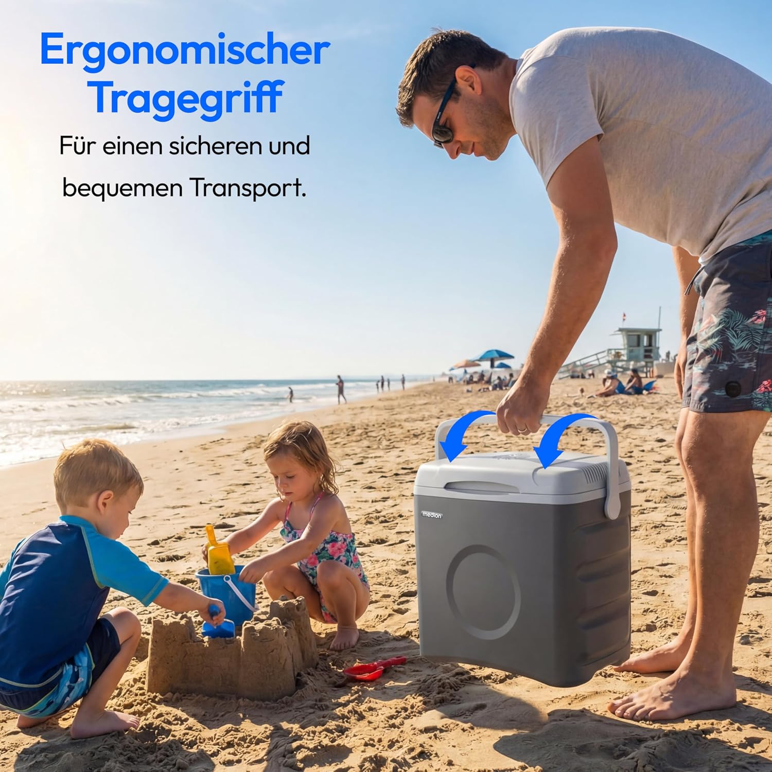 Detalle de MEDION MD370030 Kühlbox 35 L – Tragbar, 12V/230V/USB, Kühl- & Warmfunktion