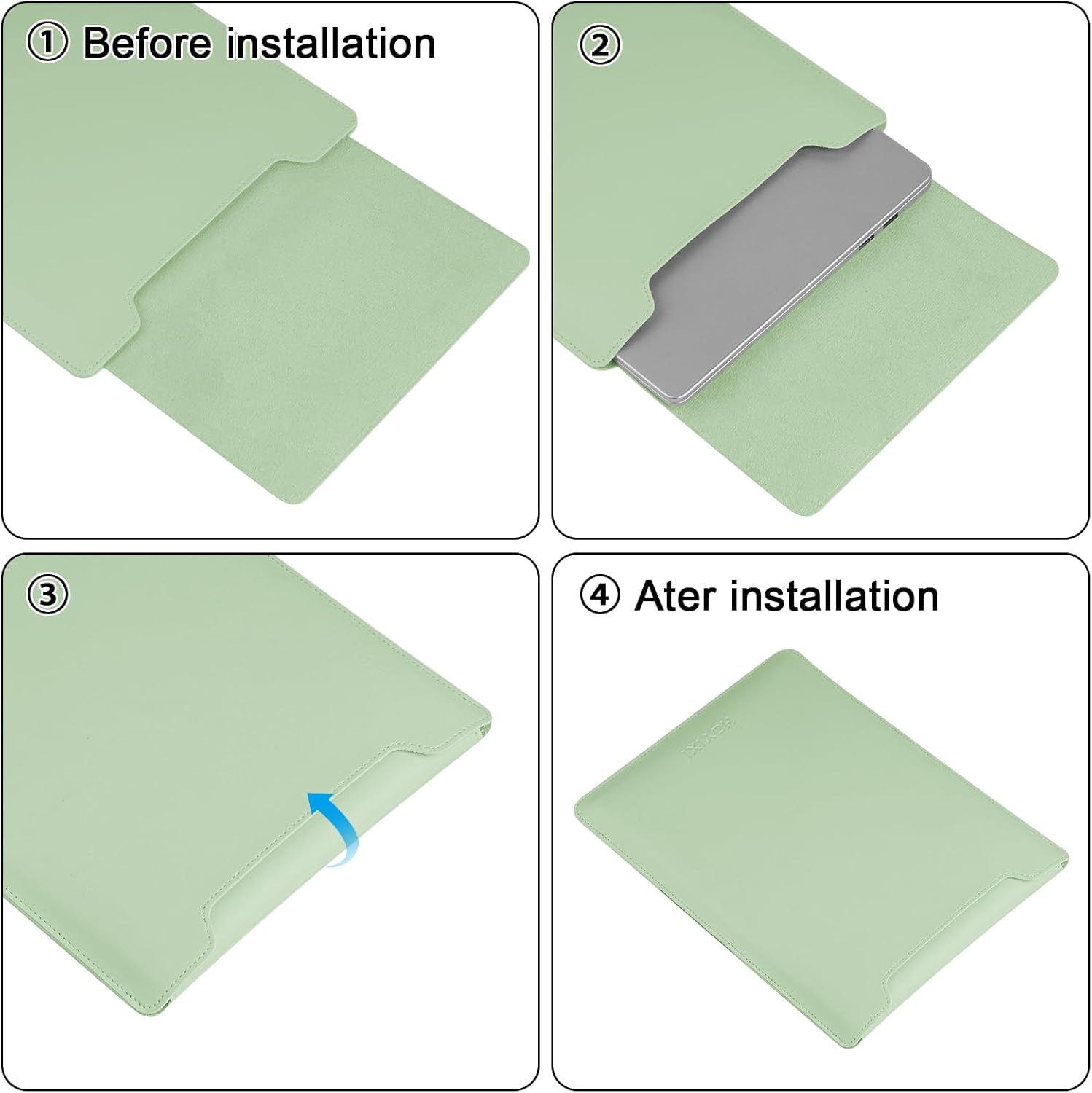 Thumbnail 5 de HoYiXi Laptop-Hülle 13,3 Zoll (33,5 x 25,2 cm) mit verstellbarem Stand und integrierter Mauspad-Funktion, grün