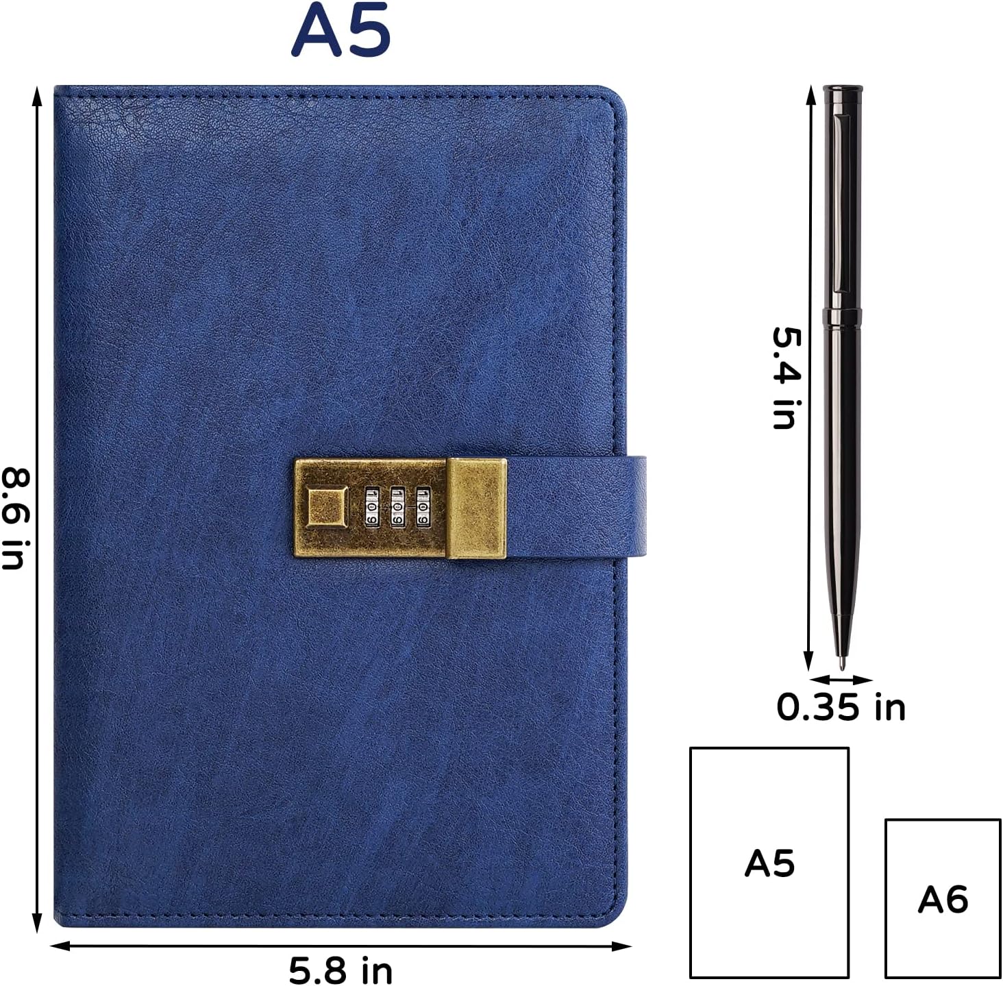 Detalle de WEMATE Lock Diary with 240 pages A5