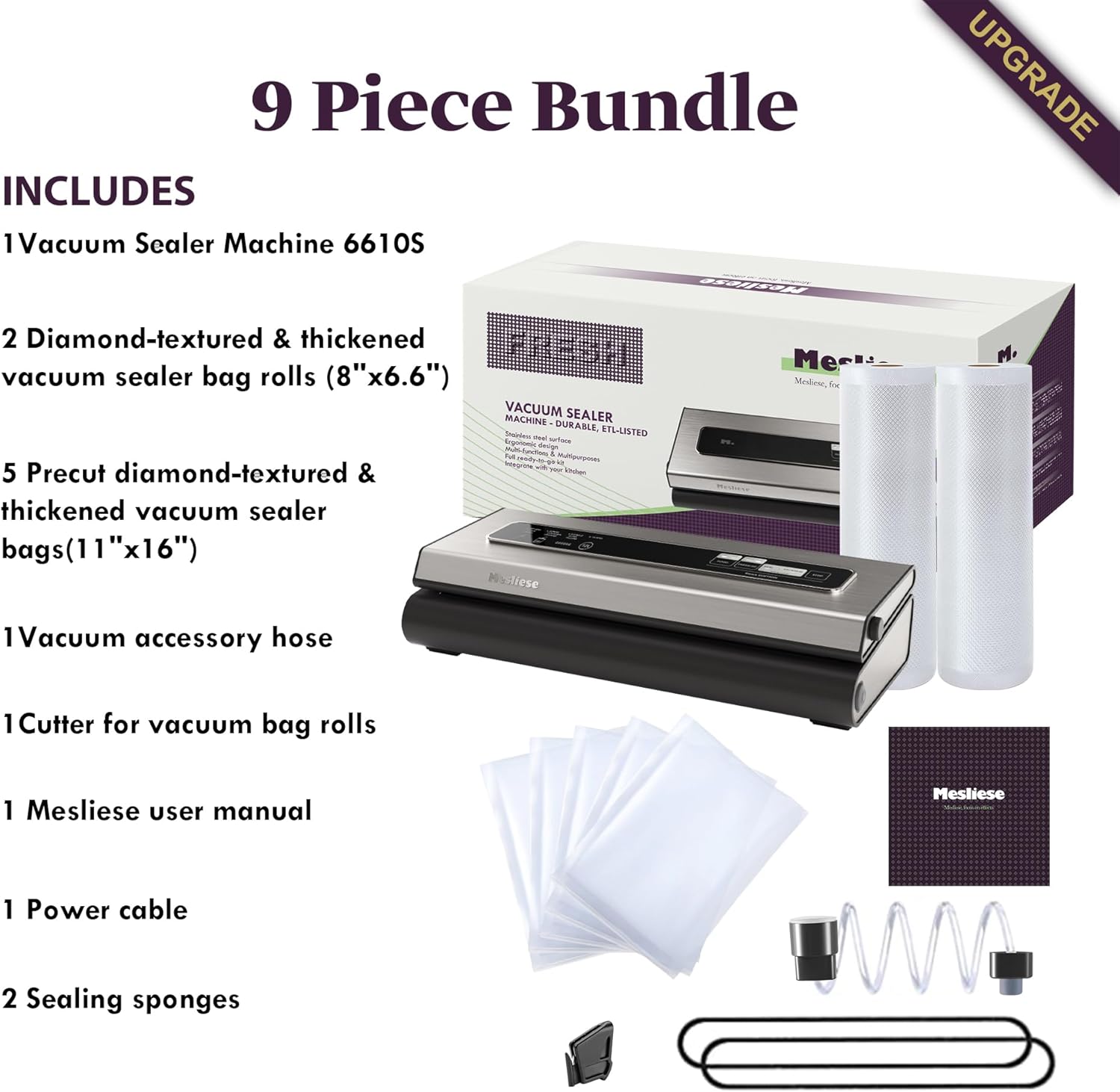 Thumbnail 5 de Mesliese Vacuum Sealer 90 kPa 6 in 1