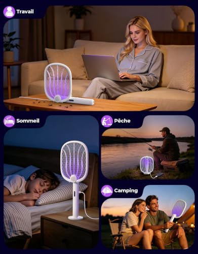 Thumbnail 7 de Rolgno 4000V Raquette Électrique Insectes – 1800mAh, 180° pliable