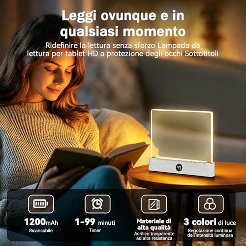Detalle 2 de CMINGKEJI LED HD Pannello Luce da Lettura: Luce diffusa, protezione oculare e autonomia in una lampada da libro
