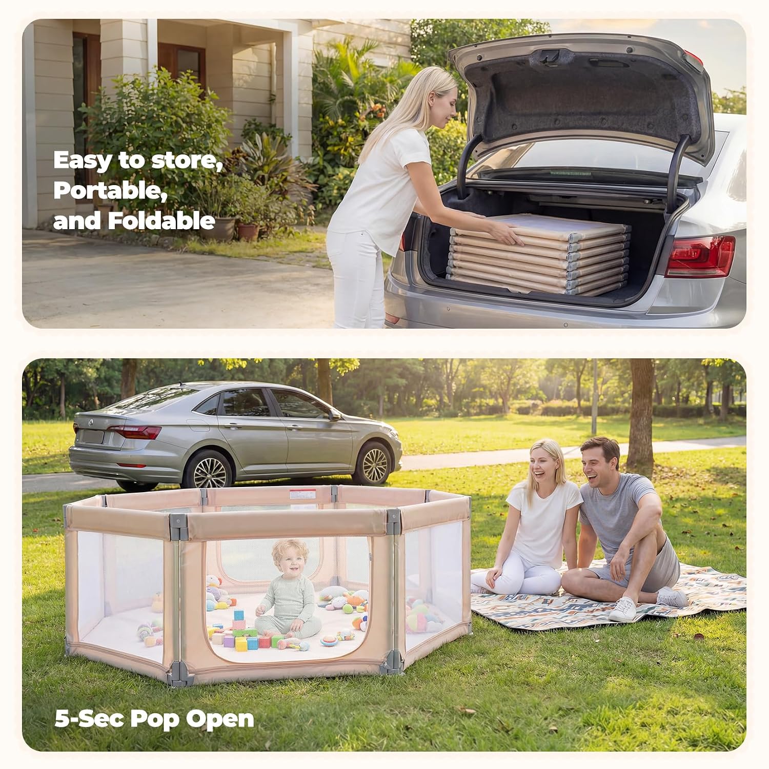 Thumbnail 6 de Kidirect Baby Playpen 71" × 69