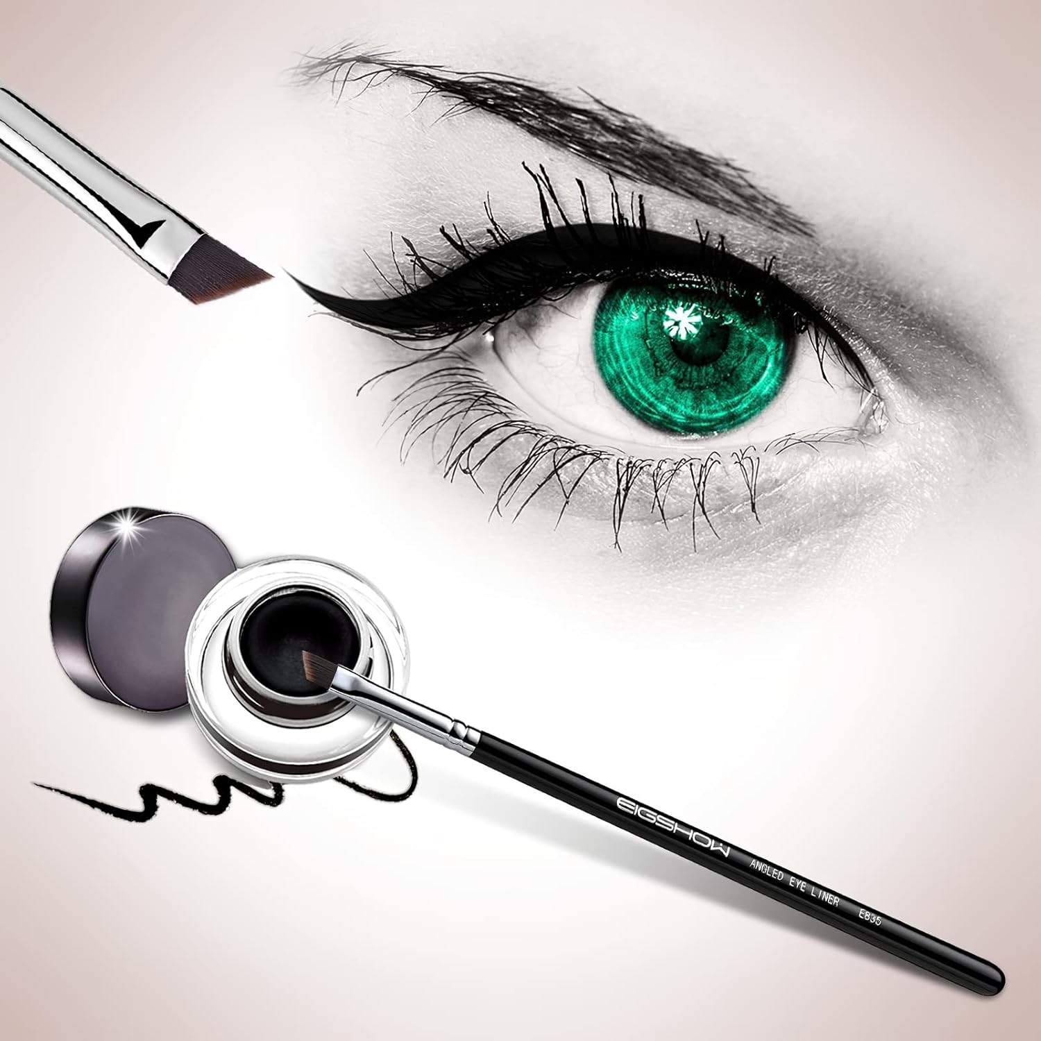 Thumbnail 6 de Eyeliner Brush Fine Angled PRO Precision Gel Eye Liner Makeup Brush (E835) with Synthetic Bristles