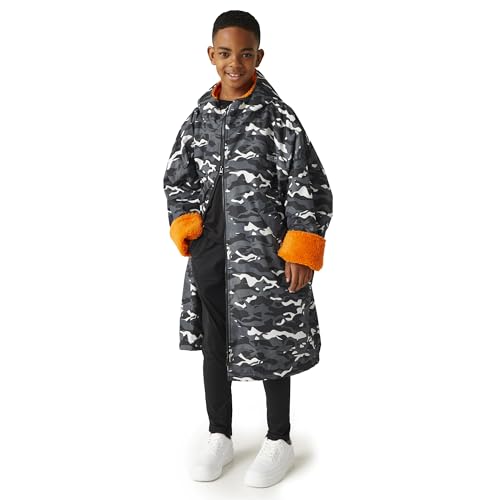 Detalle de Regatta Kids' Unisex Waterproof Changing Robe with Oversized Fleece-Lined Hooded Design